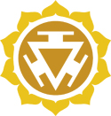 Symbol for the third chakra on info page about chakras on the Flow Remedies website